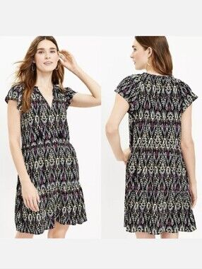 EUC Loft Ikat Tiered Swing Dress Size XL